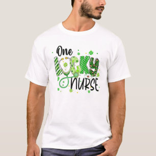 Camiseta Uma Enfermeira Sortuda A Vida Leopard Shamrocks Ru