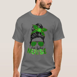 Camiseta Uma enfermeira sortuda, Messy Bun Lucky Enfermeira