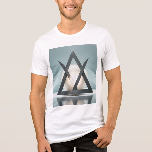 Camiseta Uma esfera intersetada com prismas triangulares ag (Frente)