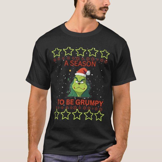Camiseta Uma estação para ser rabugenta, eu odeio o Natal (Frente)