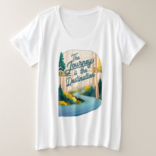 Camiseta Uma estrada cortante através de uma floresta (Frente do Design)