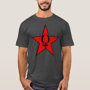 Camiseta Uma Estrela Vermelha De Anarqua-Feminismo v3