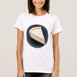 Camiseta Uma fatia de cheesecake com fundo escuro