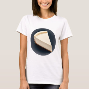 Camiseta Uma fatia de cheesecake com fundo escuro