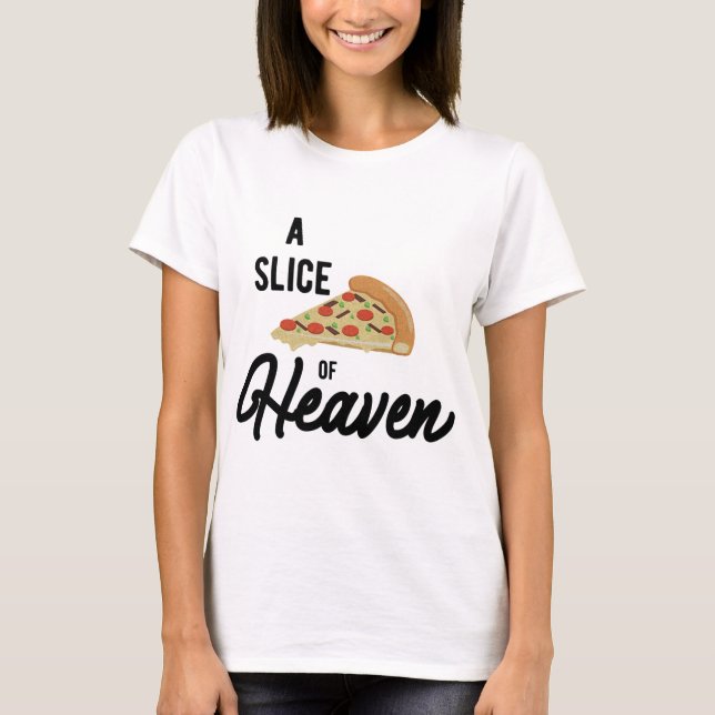 Camiseta Uma fatia de pizza mística do céu (Frente)