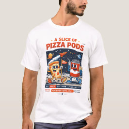 Camiseta Uma Fatia de Pods de Pizza – Desenho Animado de Pi