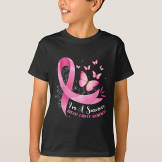 Camiseta Uma Fita Rosa De Consciência Do Cancer De Mama Sob