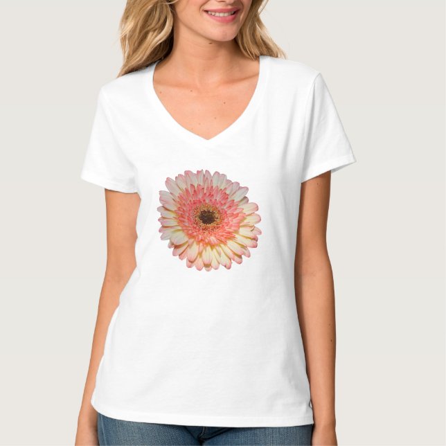 Camiseta Uma flor de gergelim rosa (Frente)