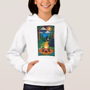 Camiseta Uma fogueira com marshmallow assando sob uma estre