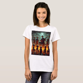 Camiseta uma foto de uma família de zumbis com um violão