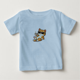 Camiseta Uma foto fofa de um gato no seu vestido.