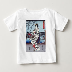 Camiseta Uma Fria Noite de Verão na Ponte, Utagawa Hiroshig