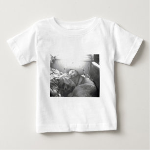 Camiseta Uma garota e seu cachorro Imagem Fotográfica B&W
