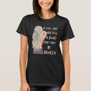 Camiseta Uma garota e seu cachorro um laço que não pode ser
