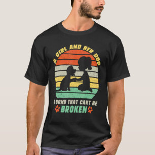 Camiseta Uma garota e seu cachorro uma ligação que não pode