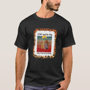 Camiseta Uma garota e seu cachorro uma ligação que não pode