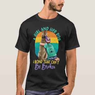 Camiseta Uma garota e seu cachorro uma ligação que não pode