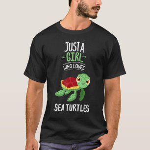 Camiseta Uma Garota Que Adora Tartarugas Do Mar Roupa De Pr