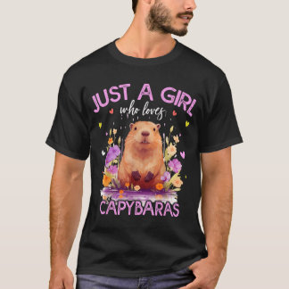 Camiseta Uma garota que ama capivaras para mulheres girlspn