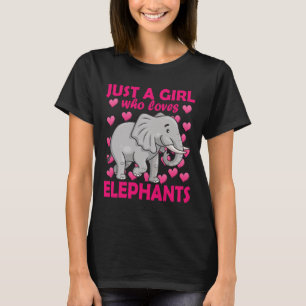 Camiseta Uma Garota Que Ama Conservação de Elefantes no Zoo