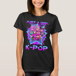Camiseta Uma garota que ama k-pop crianças garotas k-pop an
