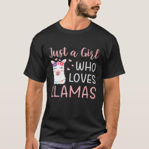 Camiseta Uma Garota Que Ama Lhamas Alpaca Feminino Premium