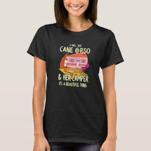 Camiseta Uma Garota Seu Corso De Canas E Seu Cão-Caçador Cr