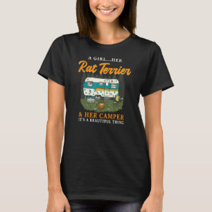 Camiseta Uma Garota Seu Rato Terrier E Sua Camper Rattie Ca