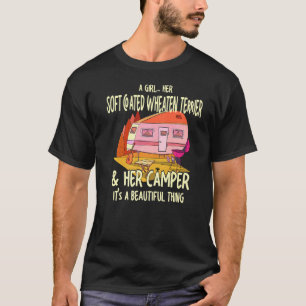 Camiseta Uma Garota, Seu Vestido Maciço, Terrier E Seu Cam