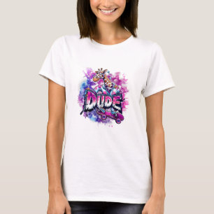 Camiseta Uma Girafa Vestindo Pijamas E Andando De skate