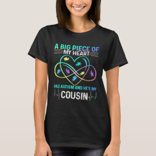 Camiseta Uma grande peça que meu coração tem autismo e é me