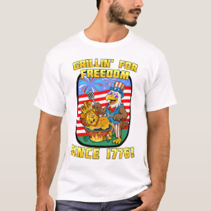 Camiseta Uma grelha em honra da liberdade. 1776