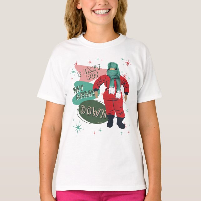 Camiseta Uma história de Natal - Não posso abaixar meus bra (Frente)