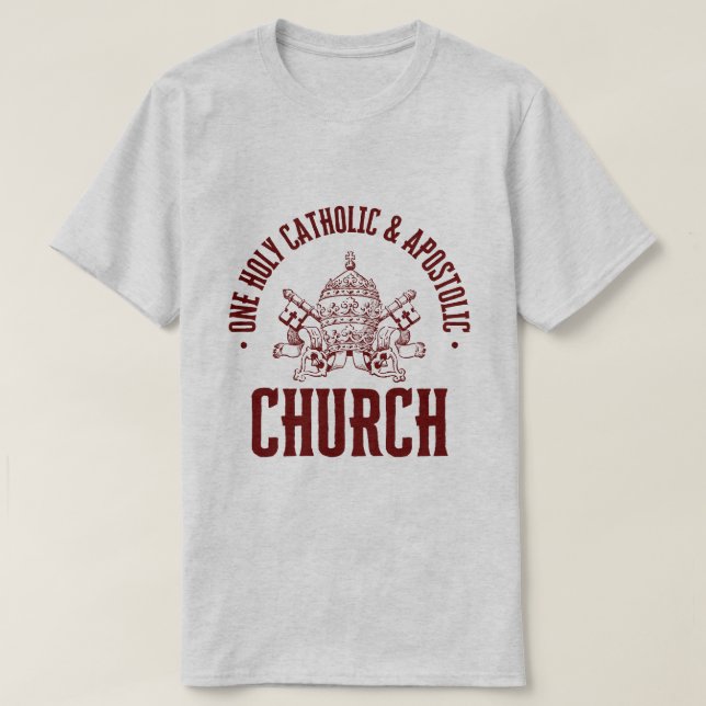 CAMISETA UMA IGREJA SANTA, CATÓLICA E APOSTÓLICA (Frente do Design)