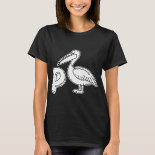 Camiseta Uma ilustração da letra P representando o pelicano