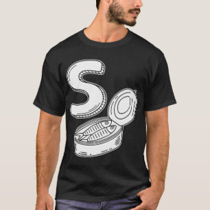 Camiseta Uma ilustração da letra S representando a sardinha