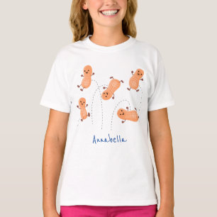Camiseta Uma ilustração de desenho animado de amendoins de 