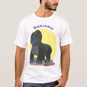 Camiseta Uma ilustração de desenho animado de gorila, um gr