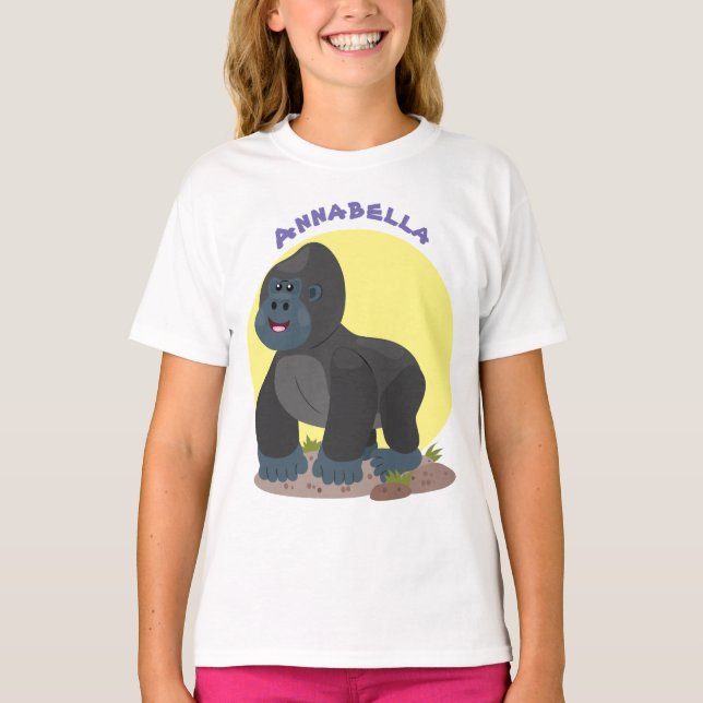 Camiseta Uma ilustração de desenho animado de gorila, um gr (Frente)