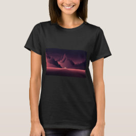 Camiseta Uma ilustração de pôr do sol na montanha