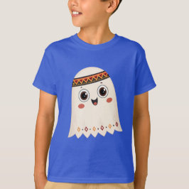 Camiseta Uma ilustração de um fantasma bonito com um sorris