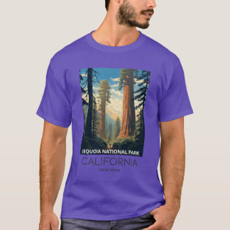 Camiseta Uma ilustração de viagem vintage do Sequoia Nation