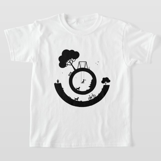 Camiseta Uma ilustração em preto e branco (Postura )