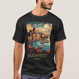 Camiseta Uma Ilustração Viagens vintage De Budapeste - Hung