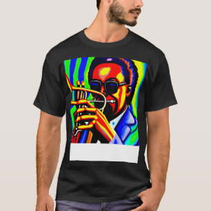 Camiseta Uma Imagem Colorida De Um Tambor De Jazz