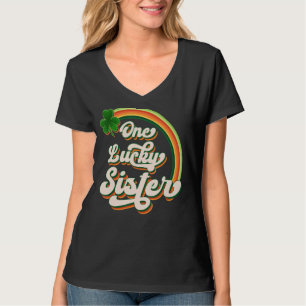 Camiseta Uma Irmã Sortuda Engraçada Vint Irlandês Dia de Sã