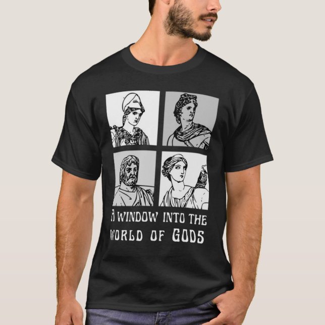 Camiseta Uma janela para o mundo dos mitos gregos de GODS (Frente)