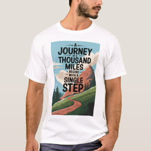 Camiseta Uma jornada de mil milhas começa com um solteiro