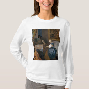 Camiseta Uma jovem senhora assentada em um Virginal, c.1670