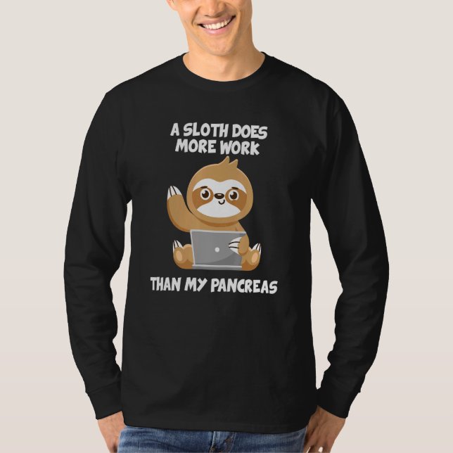 Camiseta Uma Lama Funciona Mais Do Que O Meu Pâncreas Diabe (Frente)